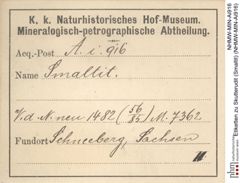 Etiketten zu Skutterudit (Smaltit) (NHMW-MIN-Ai916)